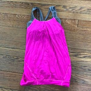 Lulu lemon hot pink tank with built in bra